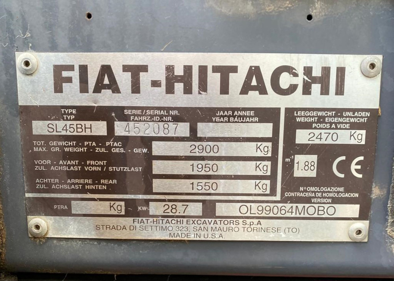 Mini pá carregadora FIAT HITACHI SL45BH: foto 9