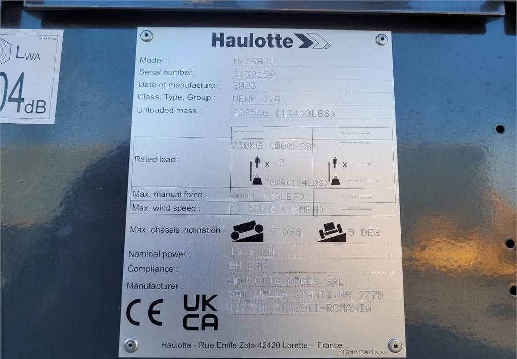 Plataforma articulada Haulotte HA16RTJ Valid Inspection, *Guarantee! Diesel, 4x4: foto 13