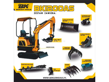 Berger Kraus Nowy New BERGER KRAUS BK1200AS KUBOTA Mini excavator - Mini escavadeira