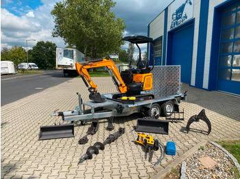 Minibagger BK1300JSR + Anhänger + Zubehör *18.478 € NETTO*BERGER KRAUS*KUBOTA*JOYSTICK*SCHENKWARM*SOFORT!* - Mini escavadeira