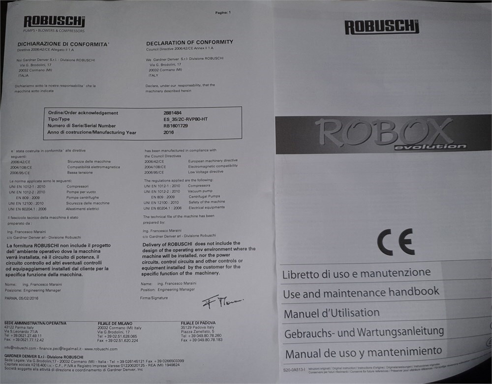 Compressor de ar Robuschi Robox Evolution: foto 9