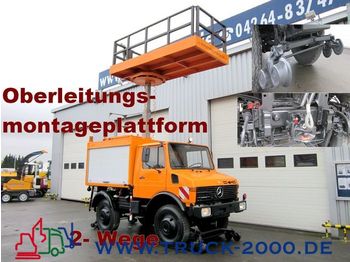 UNIMOG 424 4x4 Zweiwege Hubarbeitsbühne Strom/Oberleitg - Máquina de construção