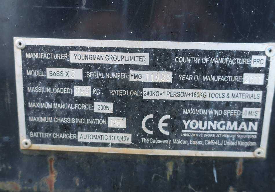 Plataforma de Tijera/ Plataforma de tesoura Youngman Boss X3 Electric Push Scissor Work Lift 455cm: foto 10