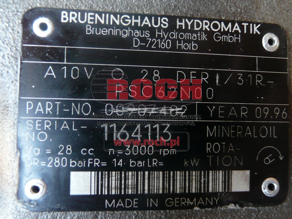 Bomba hidráulica BRUENINGHAUS HYDROMATIK A10VO28DFR/31R-PSC62N00 00907402: foto 2