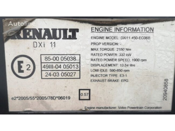Motor para Camião Renault DXI 11-450-Ec06B   truck: foto 2