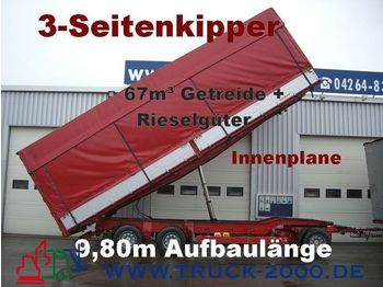 KEMPF 3-Seiten Getreidekipper 67m³   9.80m Aufbaulänge - Reboque de lona