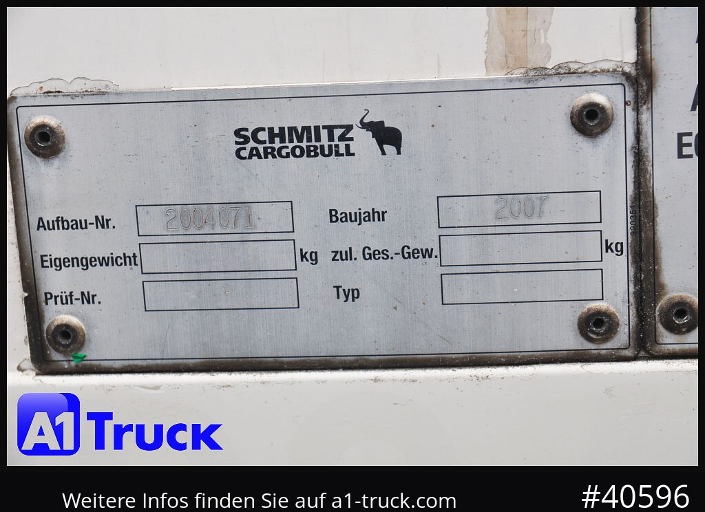 Reboque frigorífico SCHMITZ Achwege & Tönjes, Rohrbahn, Fleisch, TÜR fehlt