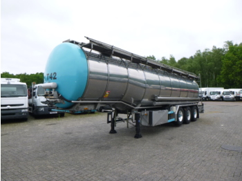 Semi-reboque cisterna para transporte de alimentos Burg Food tank inox 32.5 m3 / 3 comp + pump: foto 1