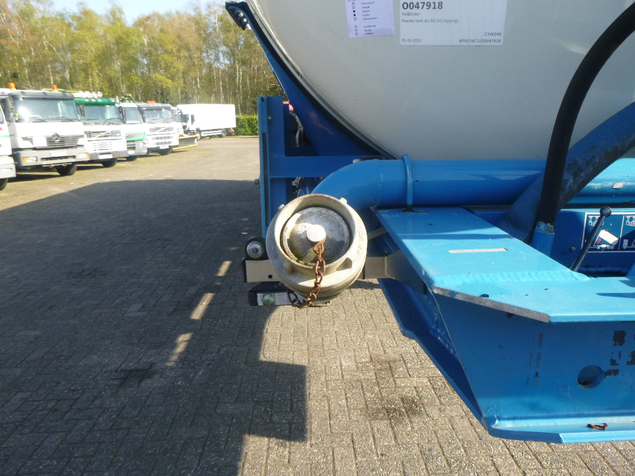 Semi-reboque cisterna para transporte de farinha Feldbinder Powder tank alu 60 m3 / Compressor diesel engine.: foto 24