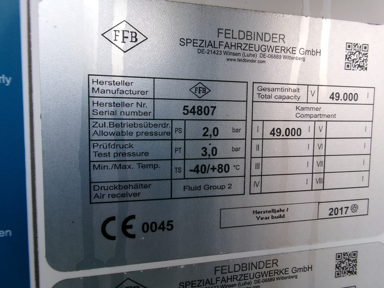 Semi-reboque cisterna para transporte de farinha Feldbinder Powder tank alu alu 49 m3 / 1 comp: foto 29