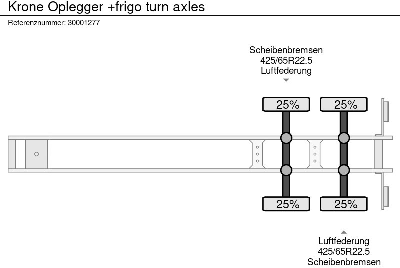 Semi-reboque frigorífico Krone Oplegger +frigo turn axles: foto 14