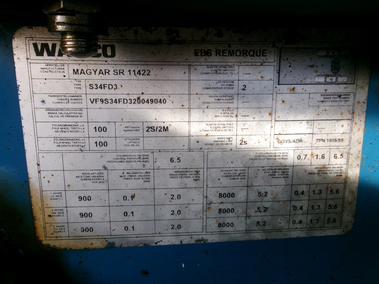 Locação financeira de Magyar Bitumen tank inox 29.5 m3 / 1 comp + pump / ADR 13/12/2023 Magyar Bitumen tank inox 29.5 m3 / 1 comp + pump / ADR 13/12/2023: foto 23