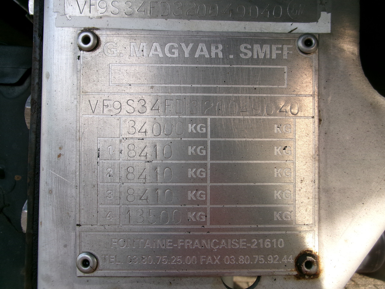 Locação financeira de Magyar Bitumen tank inox 29.5 m3 / 1 comp + pump / ADR 13/12/2023 Magyar Bitumen tank inox 29.5 m3 / 1 comp + pump / ADR 13/12/2023: foto 22