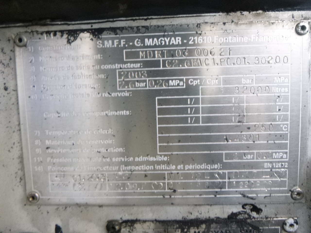 Locação financeira de Magyar Bitumen tank inox 31.8 m3 / 1 comp / ADR 22/10/2024 Magyar Bitumen tank inox 31.8 m3 / 1 comp / ADR 22/10/2024: foto 11