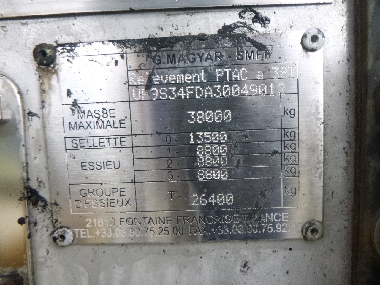 Locação financeira de Magyar Bitumen tank inox 31.8 m3 / 1 comp / ADR 22/10/2024 Magyar Bitumen tank inox 31.8 m3 / 1 comp / ADR 22/10/2024: foto 12
