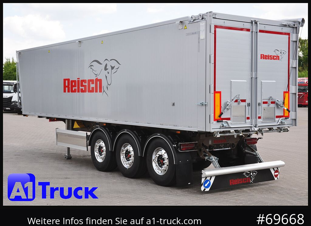 Semi-reboque basculante REISCH RHKS, Alu-Kippmulde 50m³, NEU Kombitüren, Alufelgen, Liftachse,
