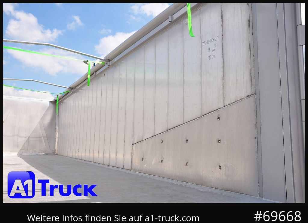 Semi-reboque basculante REISCH RHKS, Alu-Kippmulde 50m³, NEU Kombitüren, Alufelgen, Liftachse,