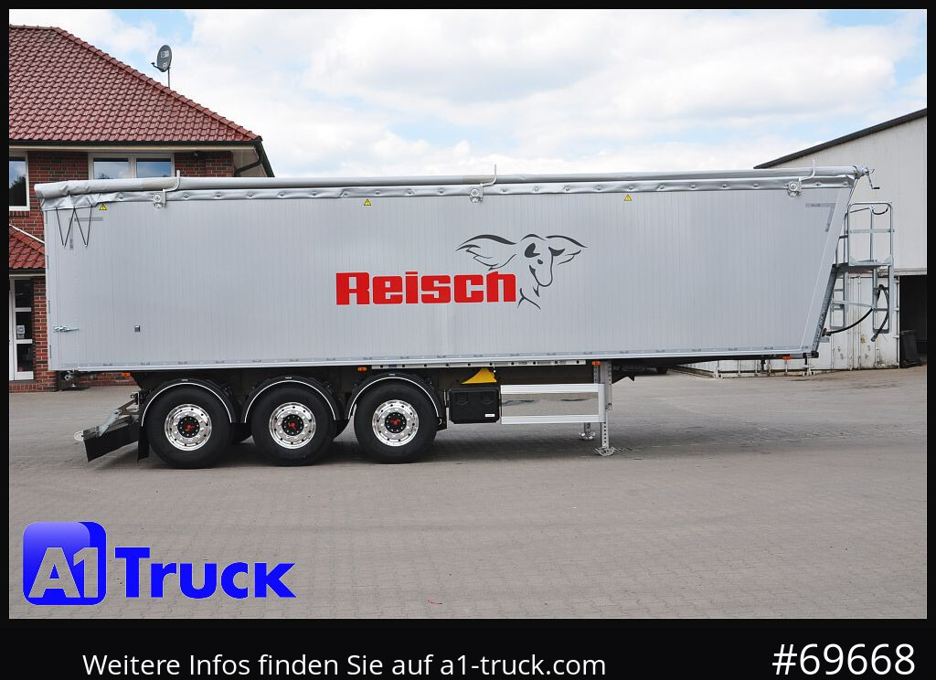 Semi-reboque basculante REISCH RHKS, Alu-Kippmulde 50m³, NEU Kombitüren, Alufelgen, Liftachse,