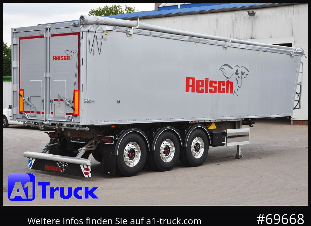 Semi-reboque basculante REISCH RHKS, Alu-Kippmulde 50m³, NEU Kombitüren, Alufelgen, Liftachse,
