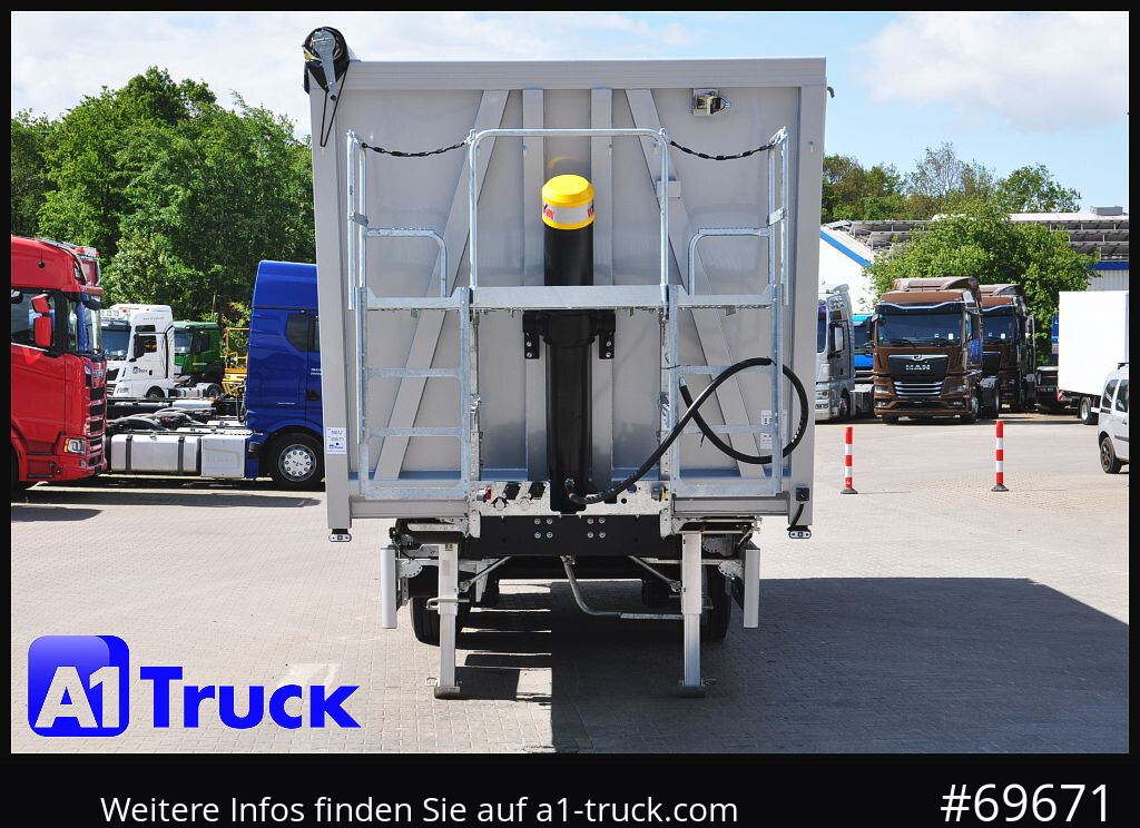 Semi-reboque basculante REISCH RHKS, Alu-Kippmulde 52m³, Kombitüren, Alufelgen, Liftachse,