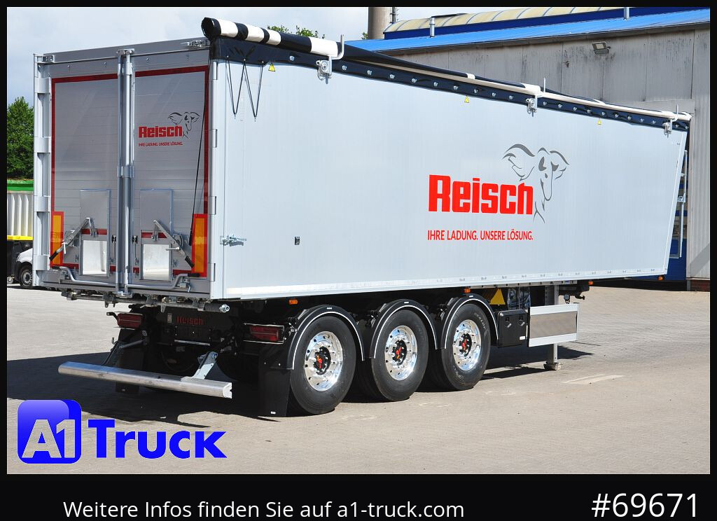 Semi-reboque basculante REISCH RHKS, Alu-Kippmulde 52m³, Kombitüren, Alufelgen, Liftachse,