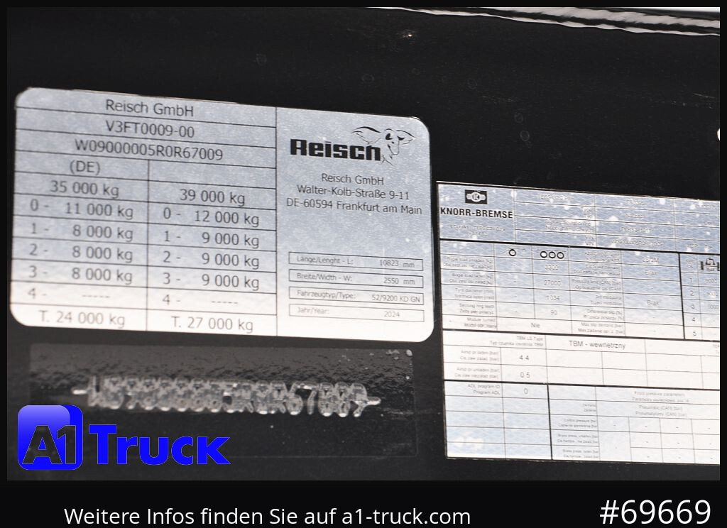 Semi-reboque basculante REISCH RHKS, Alu-Kippmulde 52m³, Miete