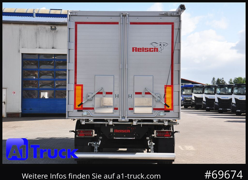 Semi-reboque basculante REISCH RHKS, Alu-Kippmulde 54m³, Kombitüren, Alufelgen, Liftachse,
