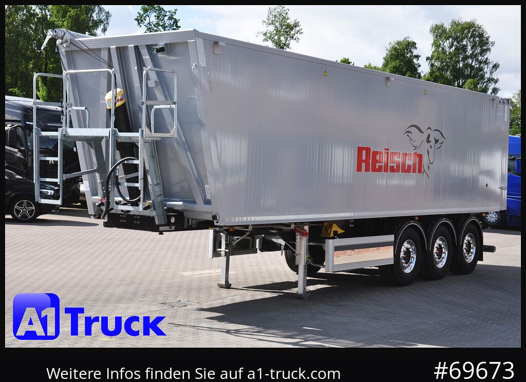 Semi-reboque basculante REISCH RHKS, Alu-Kippmulde 54m³, Kombitüren, Alufelgen, Liftachse,