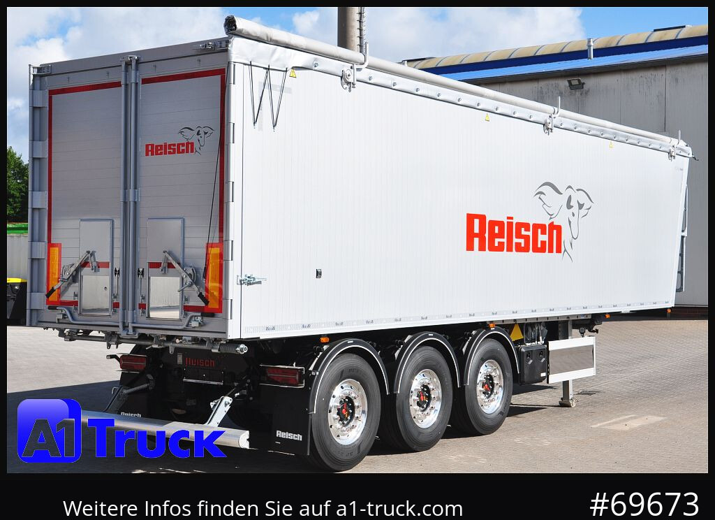 Semi-reboque basculante REISCH RHKS, Alu-Kippmulde 54m³, Kombitüren, Alufelgen, Liftachse,