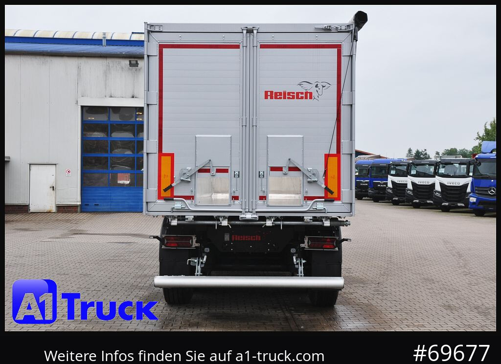 Semi-reboque basculante REISCH RHKS, Alu-Kippmulde 57m³, Kombitüren, Alufelgen, Liftachse,