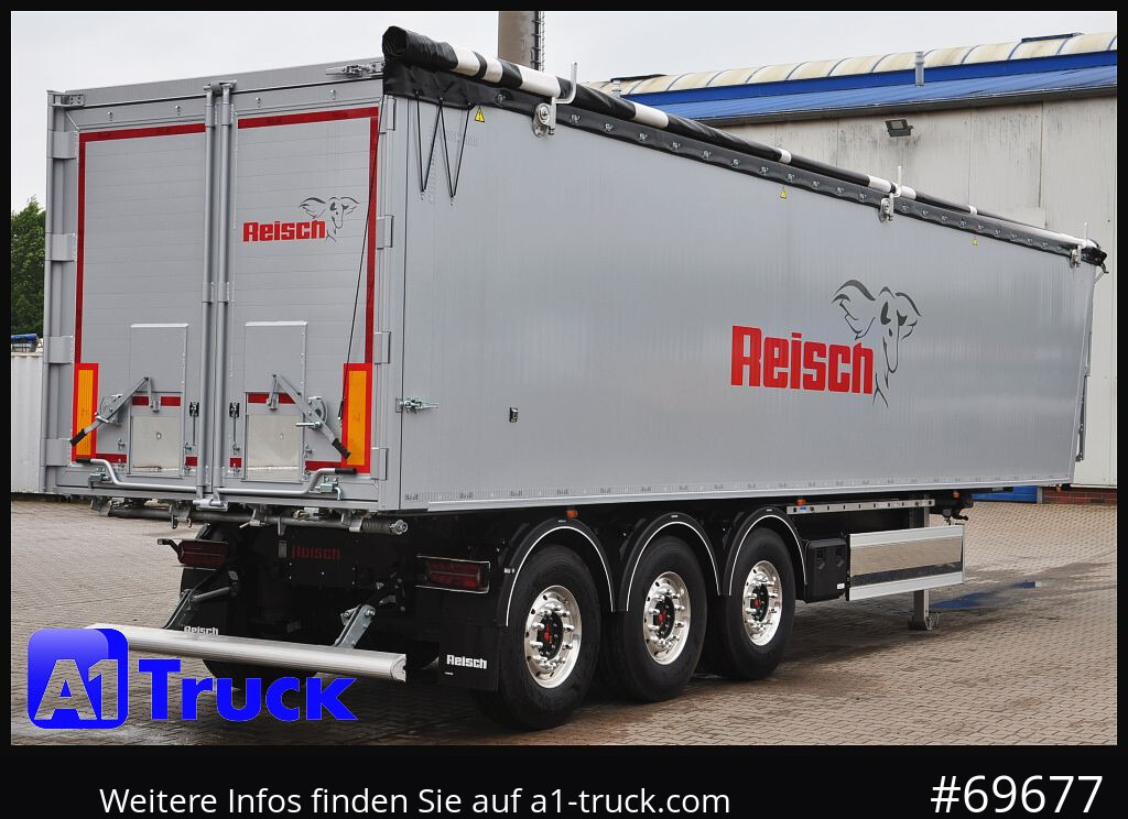Semi-reboque basculante REISCH RHKS, Alu-Kippmulde 57m³, Kombitüren, Alufelgen, Liftachse,