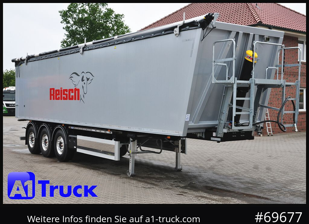 Semi-reboque basculante REISCH RHKS, Alu-Kippmulde 57m³, Kombitüren, Alufelgen, Liftachse,