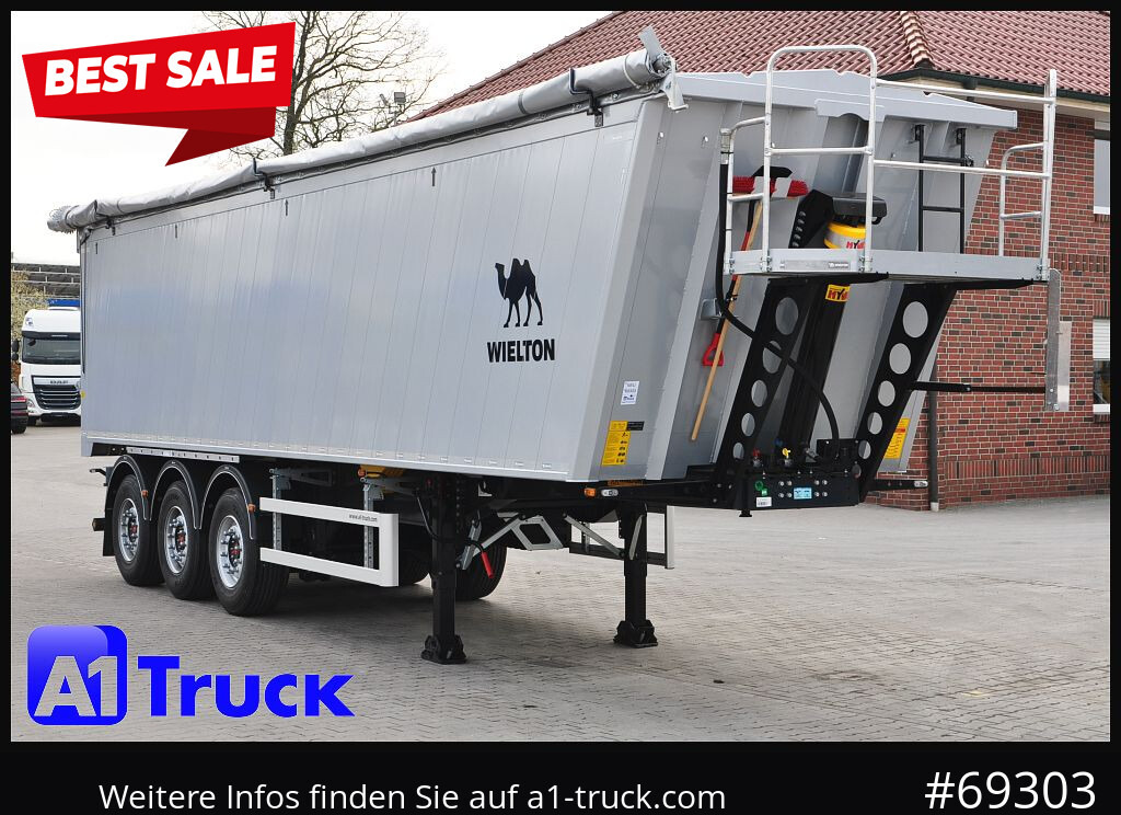 Semi-reboque basculante WIELTON Wielton 51m³  Pendelklappe schlammdicht,
