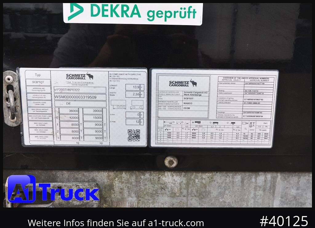 Semi-reboque de lona SCHMITZ SCB S3T, Tautliner, Standard, neue Plane, VDI 2700