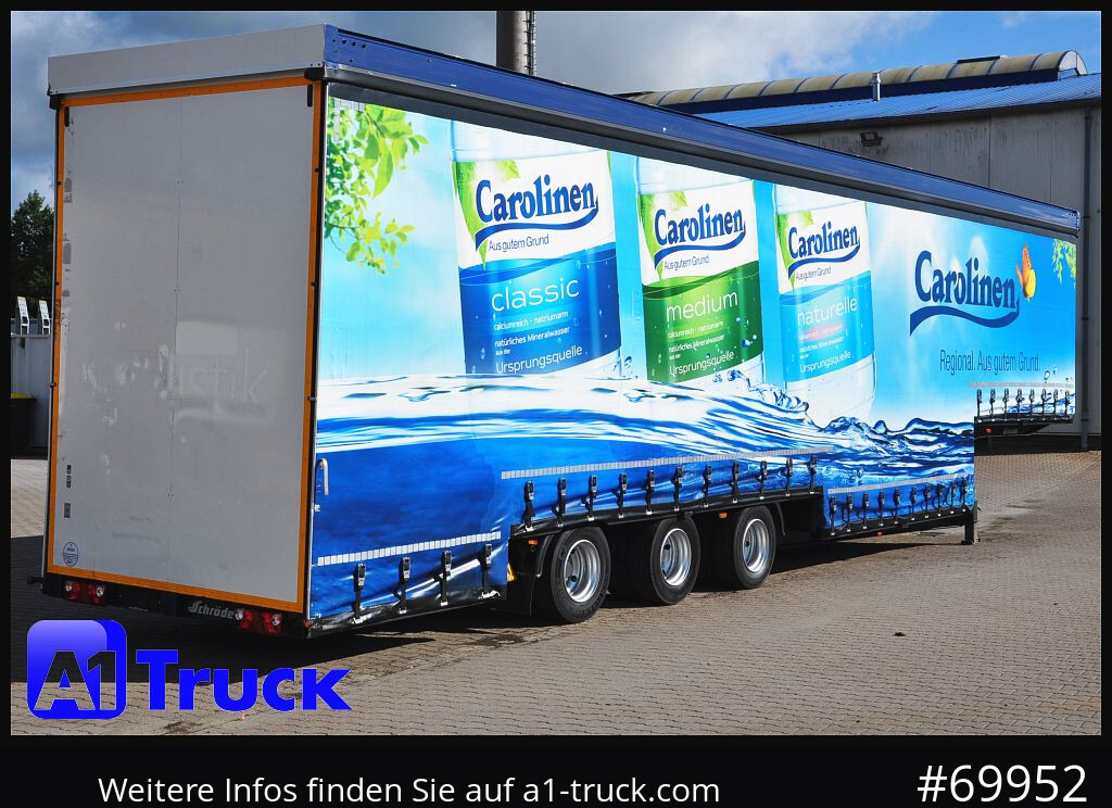 Semi-reboque de lona SCHROEDER,WIESMOOR Schröder Jumbo Hubdach, Getränkeauflieger