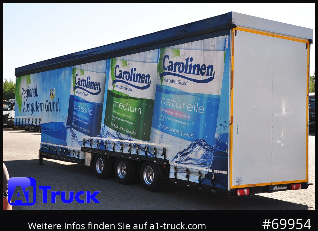 Semi-reboque de lona SCHROEDER,WIESMOOR Schröder Jumbo Hubdach, Getränkeauflieger