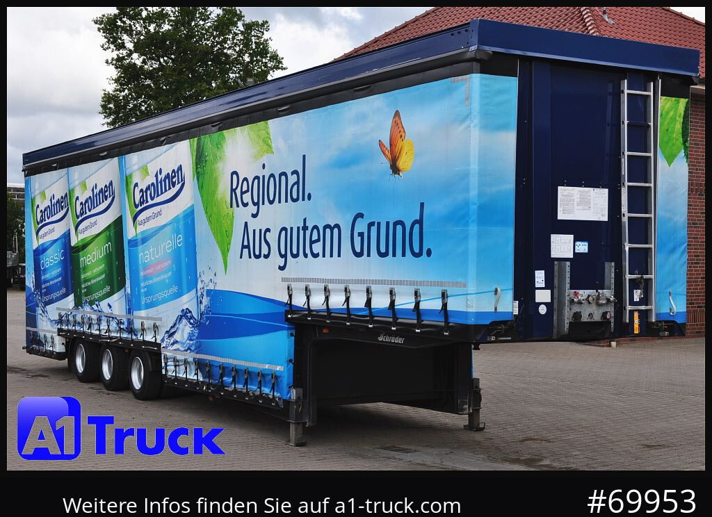 Semi-reboque de lona SCHROEDER,WIESMOOR Schröder Jumbo Hubdach, Getränkeauflieger