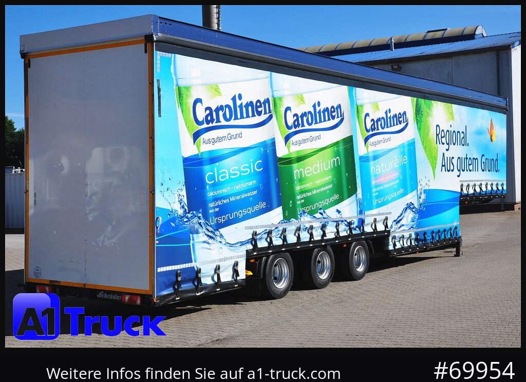 Semi-reboque de lona SCHROEDER,WIESMOOR Schröder Jumbo Hubdach, Getränkeauflieger