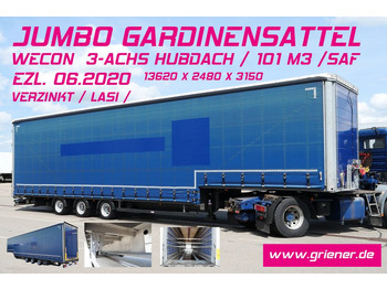 Wecon JUMBO GARDINENSATTEL /MEGA 101m3 /MASCHINENTRANS  - Semi-reboque de lona