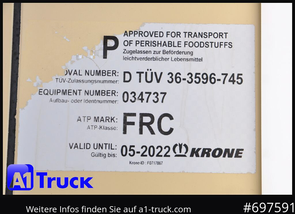 Semi-reboque frigorífico KRONE SDR 27 Carrier 1950 Mt. Doppelstock Lift,