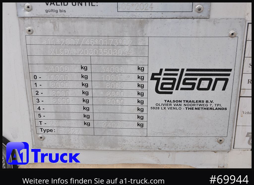 Semi-reboque frigorífico TALSON Mega, Rollfracht Luftfracht,, Air Cargo, 1668 Stunden