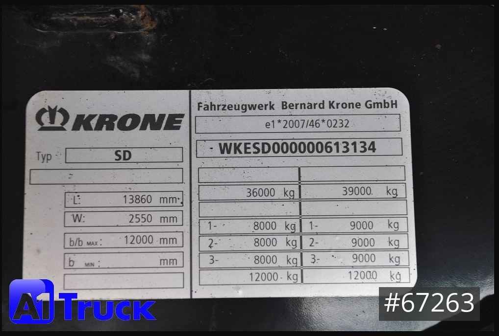 Semi-reboque furgão KRONE SDK 27, Koffer, 1 Vorbesitzer, TÜV 08/2024