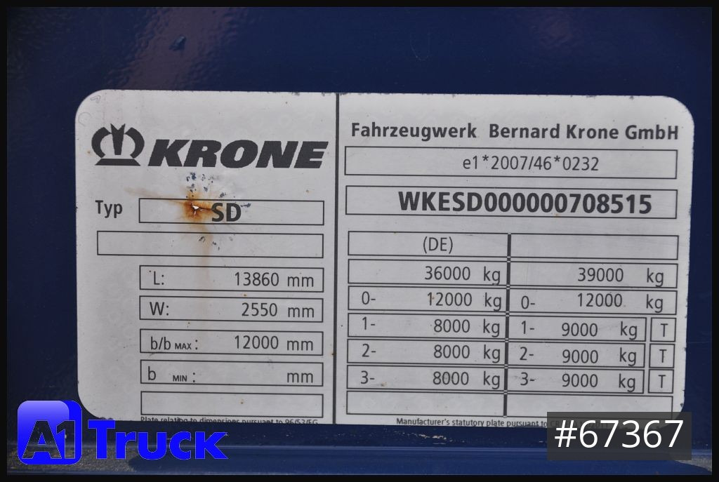 Semi-reboque furgão KRONE SDK 27, Koffer, Doppelstock, 112.762km