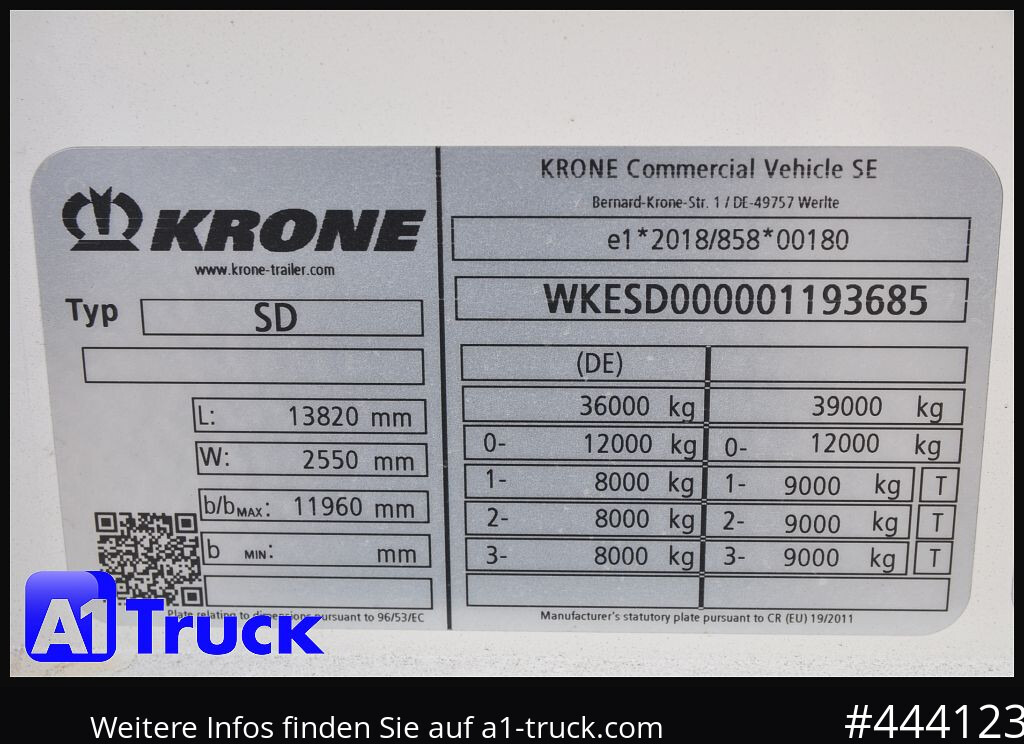 Semi-reboque plataforma/ Caixa aberta KRONE 5 x SD, Mega, Twistlock, Container, NEU