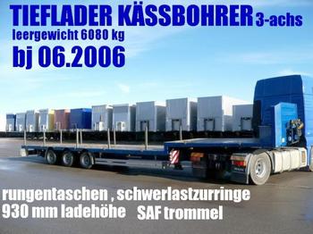 Kässbohrer JB / JUMBO TIEFLADER PLATTFORM rungen/ 4 to.zurr - Semi-reboque plataforma/ Caixa aberta