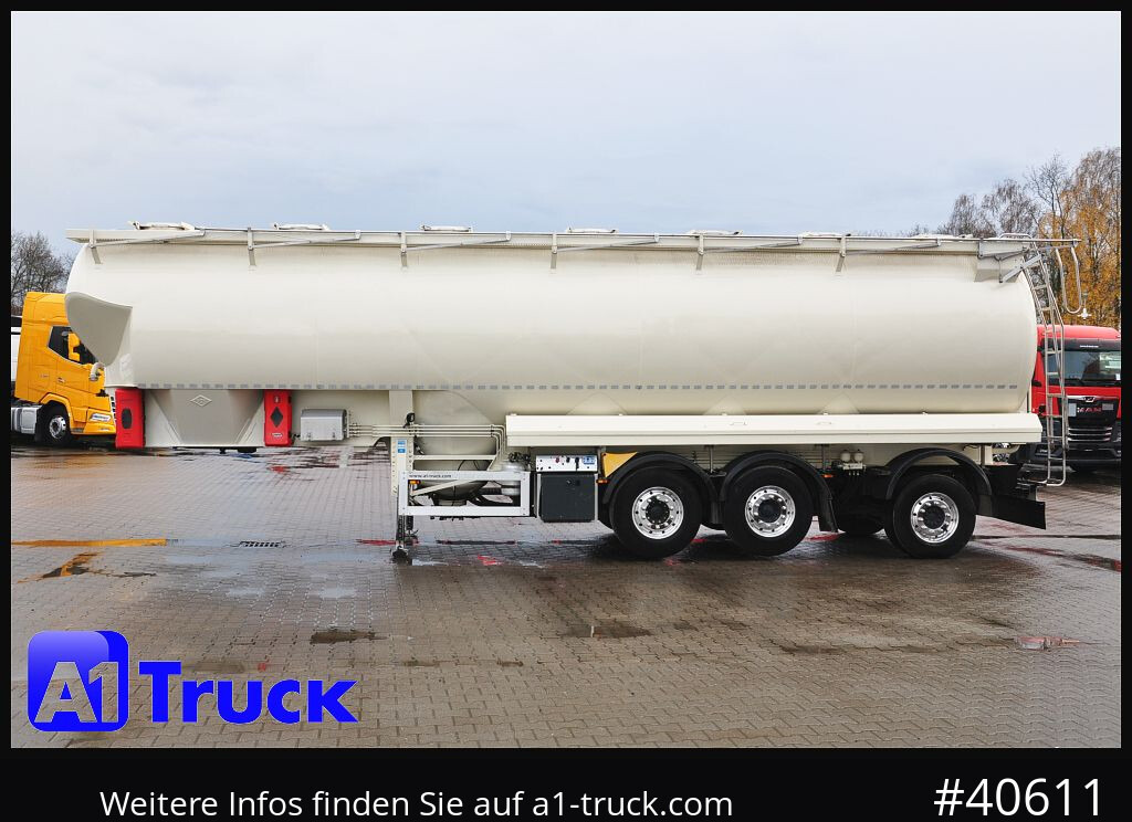 Semi-reboque silo FELDBINDER EUT 55,3, 7 Kammern Futter Feed, Lenkachse, Alufelgen,