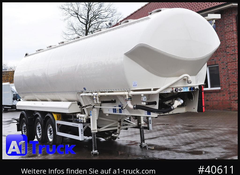 Semi-reboque silo FELDBINDER EUT 55,3, 7 Kammern Futter Feed, Lenkachse, Alufelgen,