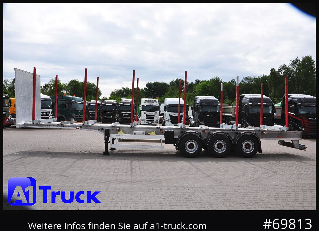 Semi-reboque transporte de madeira BENALU Timberliner, Vollalu Ecco 2x Liftachse, Lang-Holz,