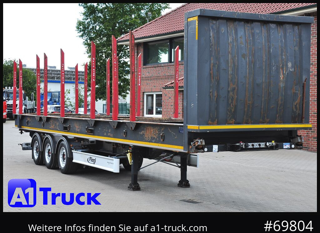 Semi-reboque transporte de madeira FLIEGL SDS01, Langholz, Containeraufbau, Liftachse,