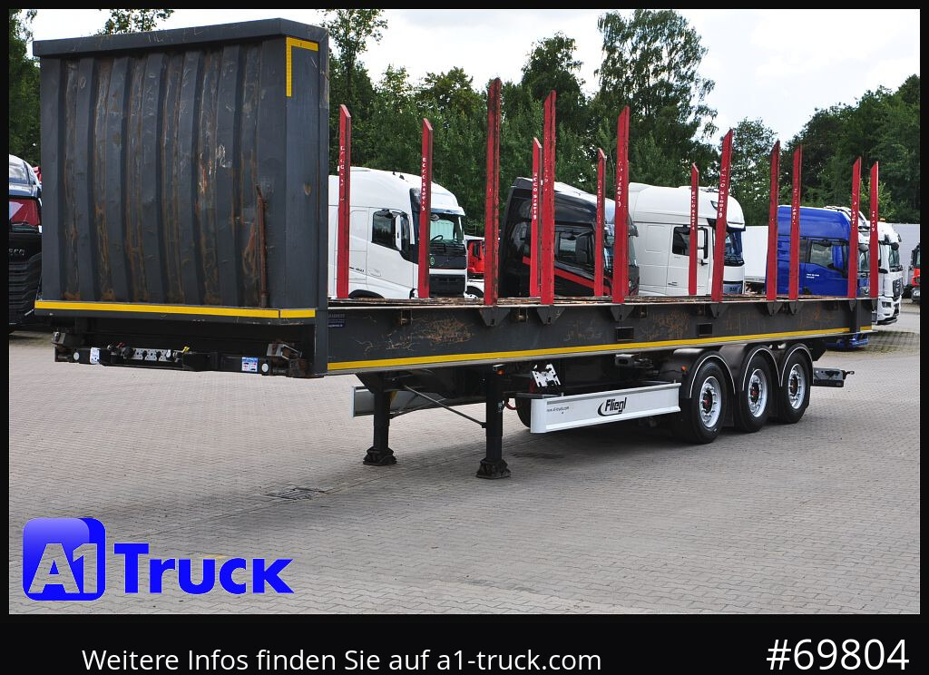 Semi-reboque transporte de madeira FLIEGL SDS01, Langholz, Containeraufbau, Liftachse,